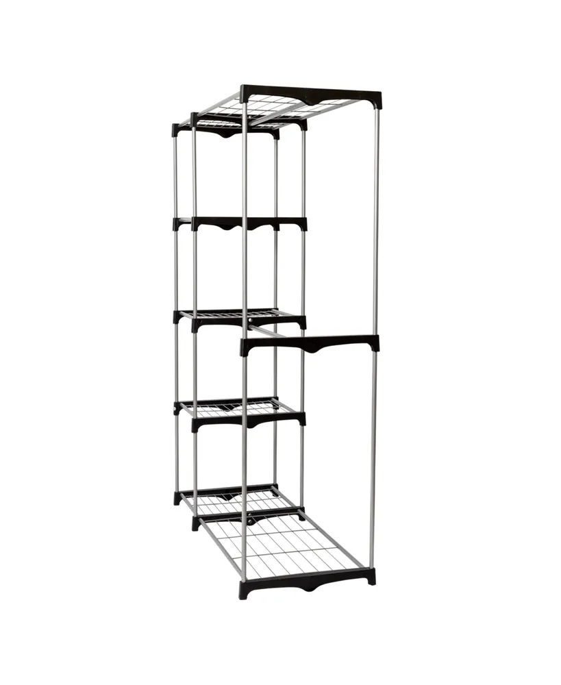 Double Rod Freestanding Closet - Silver