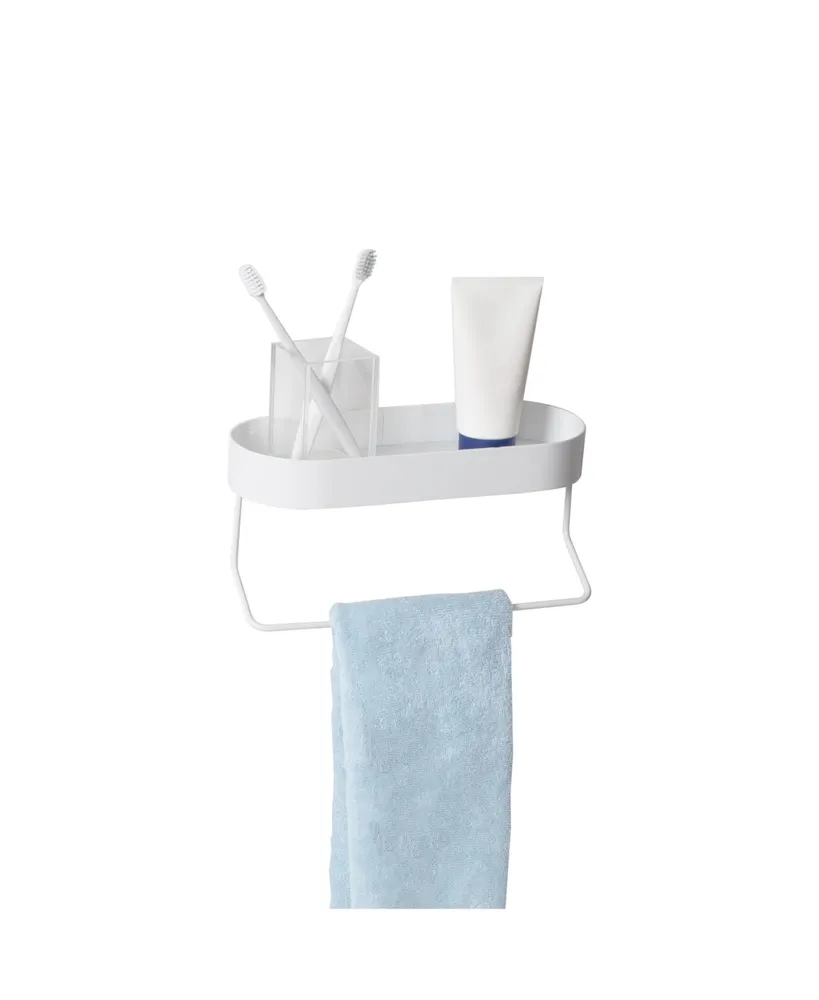 Towel Bar and Oval Top Tray with Wall Mounted Bathroom Shelf