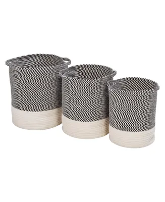 Honey Can Do Storage Organization Two-Tone Cotton Rope Baskets, Set of 3