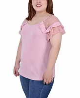 Plus Short Dot Sleeve Top