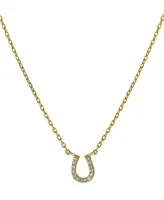 Giani Bernini Cubic Zirconia Horseshoe Pendant Necklace 18k Gold-Plated Sterling Silver, 16" + 2" extender, Created for Macy's