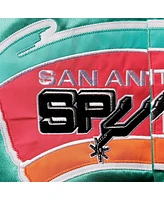 Big Boys Mitchell & Ness Teal San Antonio Spurs Hardwood Classics Satin Raglan Full-Snap Jacket