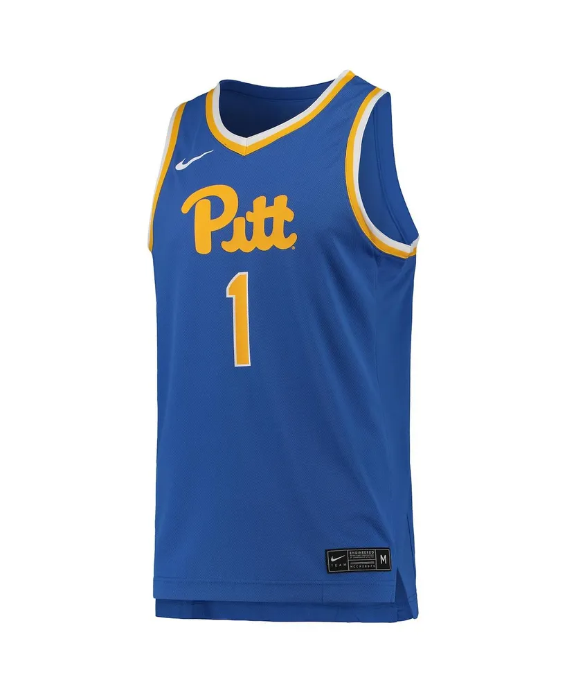 Men's Nike #1 Royal Pitt Panthers Team Replica Basketball Jersey