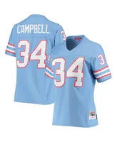 Women's Mitchell & Ness Earl Campbell Light Blue Houston Oilers 1980 Legacy Replica Jersey