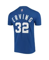 Men's Mitchell & Ness Julius Erving Blue New York Nets Hardwood Classics Stitch Name and Number T-shirt