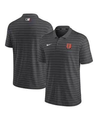 Men's Nike Anthracite San Francisco Giants Authentic Collection Striped Performance Pique Polo Shirt