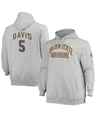 Men's Mitchell & Ness Baron Davis Heather Gray Golden State Warriors Big and Tall Name Number Pullover Hoodie