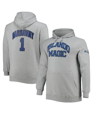 Men's Mitchell & Ness Penny Hardaway Heather Gray Orlando Magic Big and Tall Name Number Pullover Hoodie