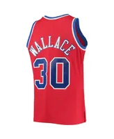 Men's Mitchell & Ness Ben Wallace Red Washington Bullets 1996-97 Hardwood Classics Swingman Jersey