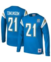 Men's Mitchell & Ness Ladainian Tomlinson Powder Blue San Diego Chargers 2009 Retired Player Name and Number Long Sleeve T-shirt