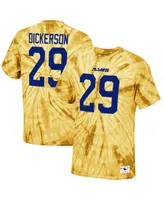 Men's Mitchell & Ness Eric Dickerson Gold Los Angeles Rams Tie-Dye Retired Player Name and Number T-shirt