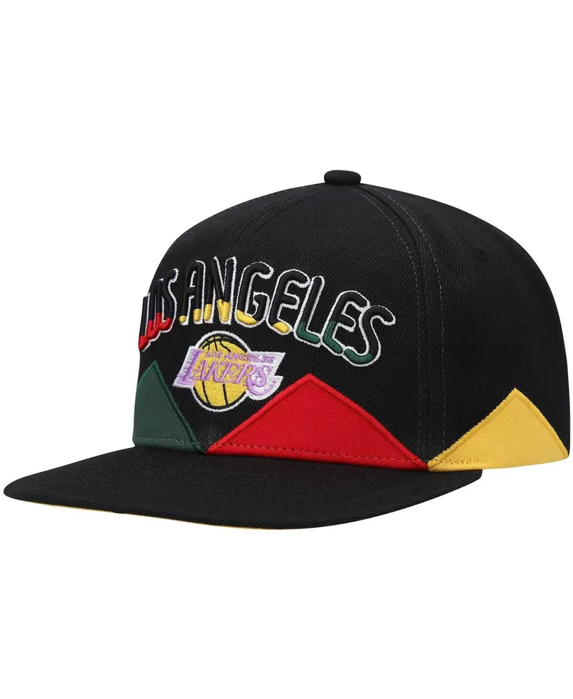 Men's Mitchell & Ness Black Los Angeles Lakers Hardwood Classics Black History Month Snapback Hat