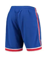 Men's Mitchell & Ness Blue New Jersey Nets Hardwood Classics Primary Logo Swingman Shorts