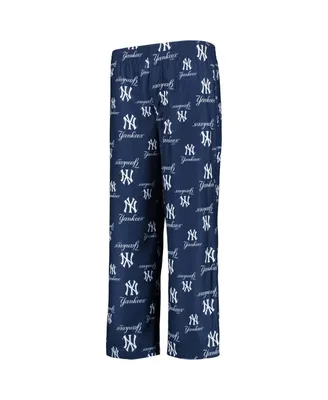 Big Boys Navy New York Yankees Team Color Printed Logo Pants