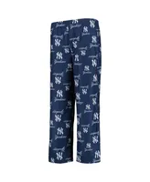 Big Boys Navy New York Yankees Team Color Printed Logo Pants