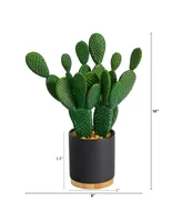 Cactus Succulent Artificial Plant in Planter, 10"