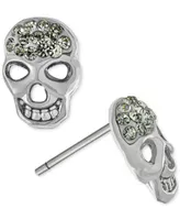 Giani Bernini Crystal Sugar Skull Stud Earrings in Sterling Silver, Created for Macy's