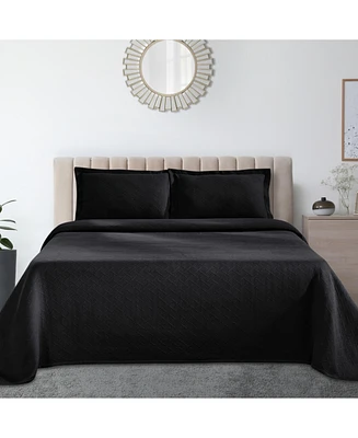 Superior 100% Cotton Basketweave Matelasse All-Season 2-Piece Coverlet Set, Twin