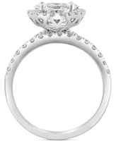 Effy Diamond Round Halo Cluster Bridal Set (1-1/2 ct. t.w.) in 14k White Gold