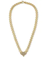 Diamond Heart 17" Heart Link Necklace (5/8 ct. t.w.) in 14k Gold-Plated Sterling Silver - Gold