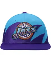 Men's Mitchell & Ness Turquoise and Purple Utah Jazz Hardwood Classics Sharktooth Snapback Hat