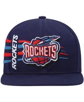 Men's Mitchell & Ness Navy Houston Rockets Hardwood Classics Retro Bolt Deadstock Snapback Hat