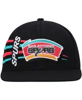 Men's Mitchell & Ness Black San Antonio Spurs Hardwood Classics Retro Bolt Deadstock Snapback Hat