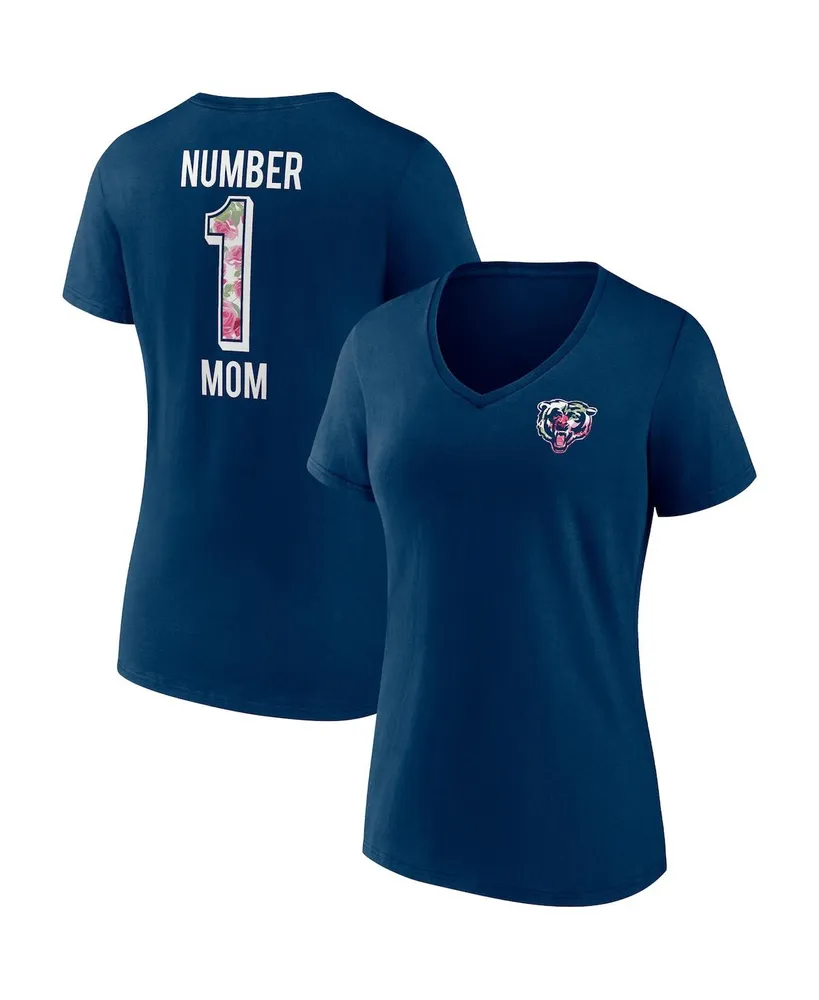 Women's Fanatics Navy Chicago Bears Team Mother's Day V-Neck T-shirt