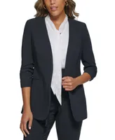 Calvin Klein Petite Open Front Scrunched Sleeve Jacket