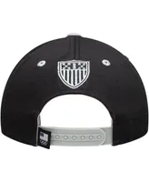 Big Boys Black and Gray Team Usa Latitude Two-Tone Structured Adjustable Snapback Hat