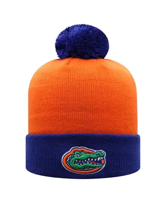 Men's Top of the World Royal and Orange Florida Gators Core 2-Tone Cuffed Knit Hat with Pom