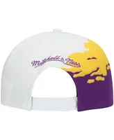 Men's Mitchell & Ness Purple and White Lsu Tigers Paintbrush Snapback Hat