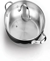 Cooks Standard 12-Inch/30cm Classic Stainless Steel Everyday Chef s Stir Fry Pan with Glass Lid