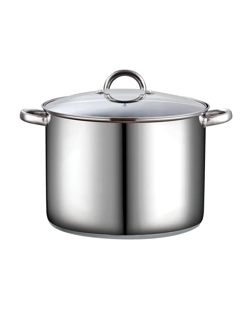Cook N Home Stockpot with Lid, Basics Stainless Steel Soup Pot, 16-Quart