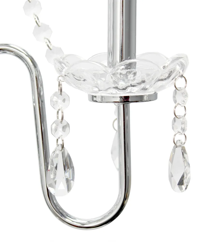 Elegant Designs Romantic Cascading Crystal and Chrome Floor Lamp