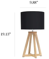 Simple Designs Interlocked Triangular Wood Table Lamp