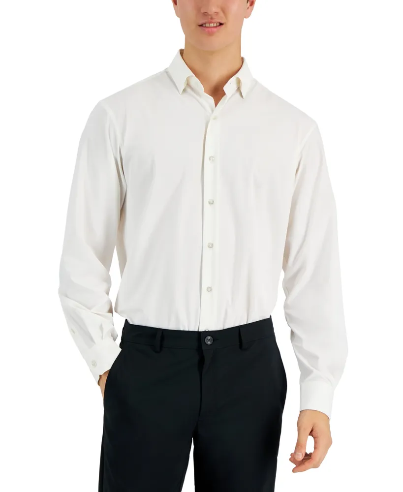 Alfani Men's Regular Fit Travel Ready Solid Dress Shirt, Created for Macy's