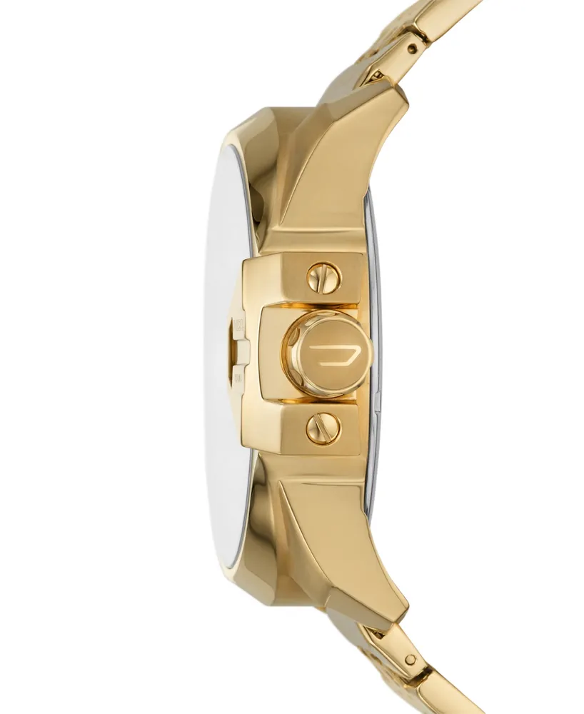 Diesel Men's Chronograph Uber Chief Gold-Tone Stainless Steel Bracelet Watch 54mm