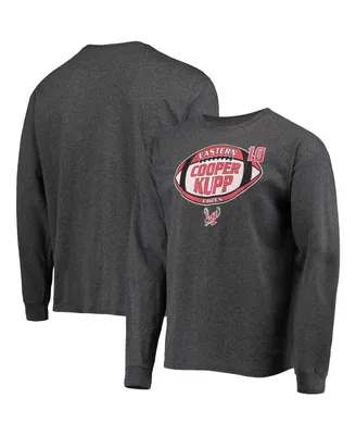 Men's Original Retro Brand Cooper Kupp Heathered Black Eastern Washington Eagles Long Sleeve T-shirt
