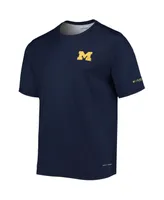 Men's Columbia Navy Michigan Wolverines Terminal Tackle Omni-Shade T-shirt