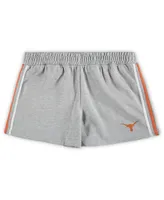 Women's Heathered Gray Texas Longhorns Plus 2-Stripes Shorts