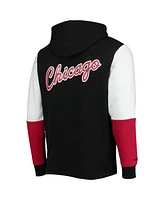 Men's Mitchell & Ness Black Chicago Bulls Hardwood Classics 1996 Nba Finals Fusion 2.0 Colorblock Pullover Hoodie