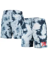 Men's New Era Royal Philadelphia 76ers Fleece Tie-Dye Shorts