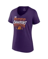 Women's Fanatics Purple Phoenix Suns 2022 Pacific Division Champions Locker Room V-Neck T-shirt