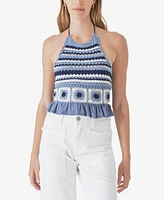 Lucky Brand Crocheted Halter Top