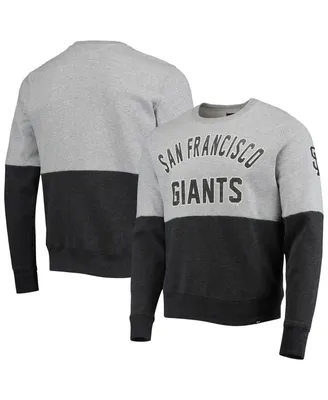 Men's '47 Heathered Gray and Heathered Black San Francisco Giants Two-Toned Team Pullover Sweatshirt