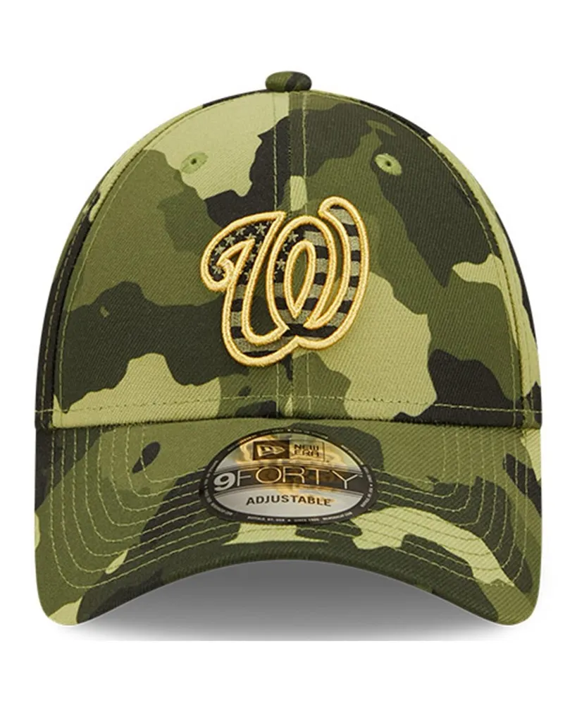 Men's New Era Camo Washington Nationals 2022 Armed Forces Day 9FORTY Snapback Adjustable Hat