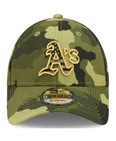 Men's New Era Camo Oakland Athletics 2022 Armed Forces Day 9FORTY Snapback Adjustable Hat