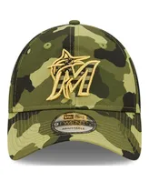 Men's New Era Camo Miami Marlins 2022 Armed Forces Day 9Twenty Adjustable Hat