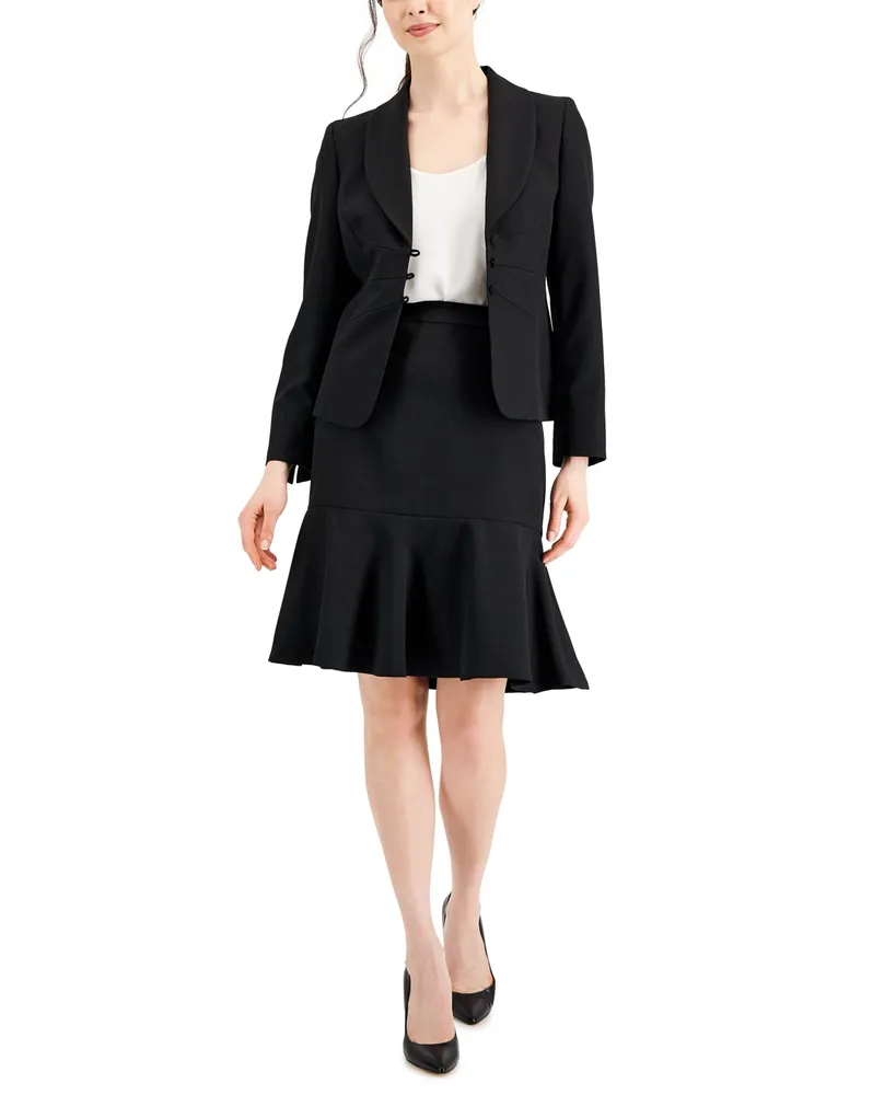 Le Suit Women's Shawl-Collar Skirt Suit